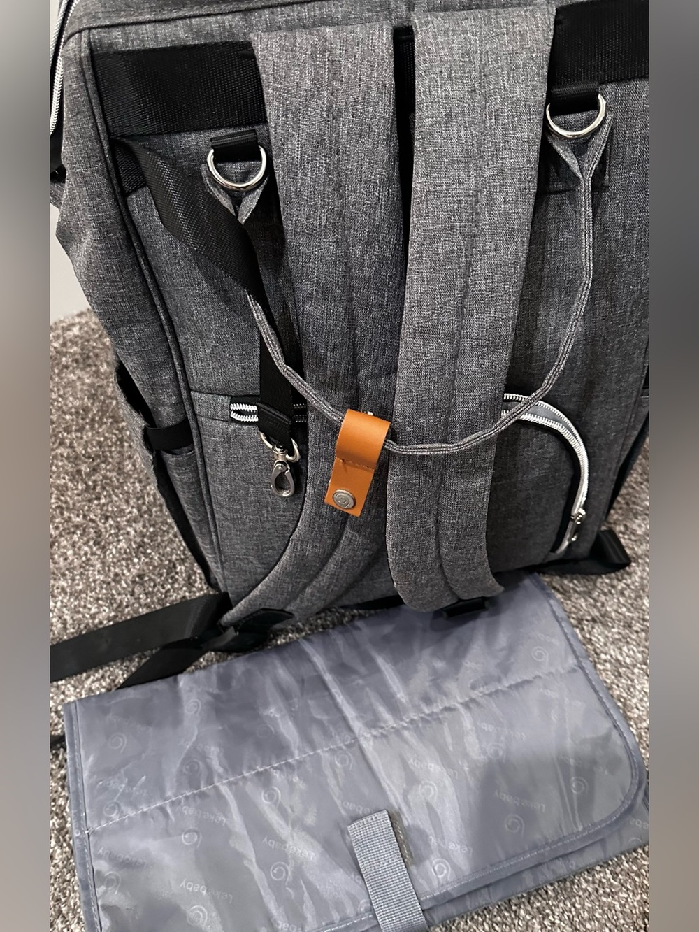 Leke baby diaper backpack- Gray - Picture 2 of 4